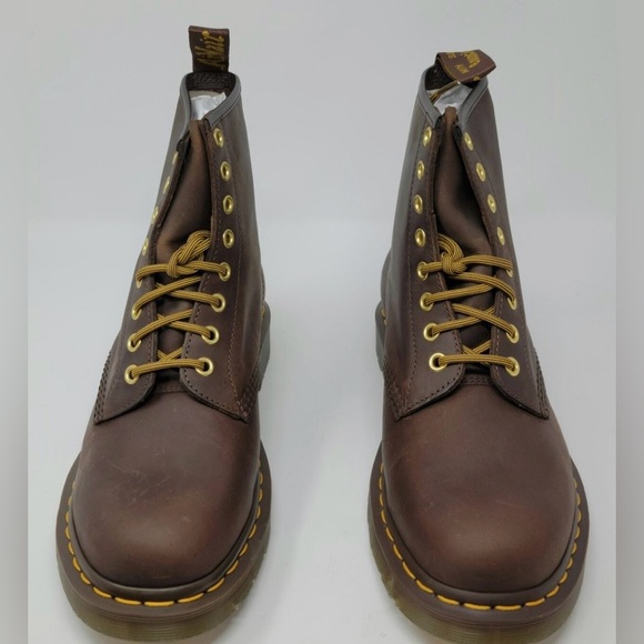 Dr. Martens Dark Brown Leather Boots - Picture 4 of 8